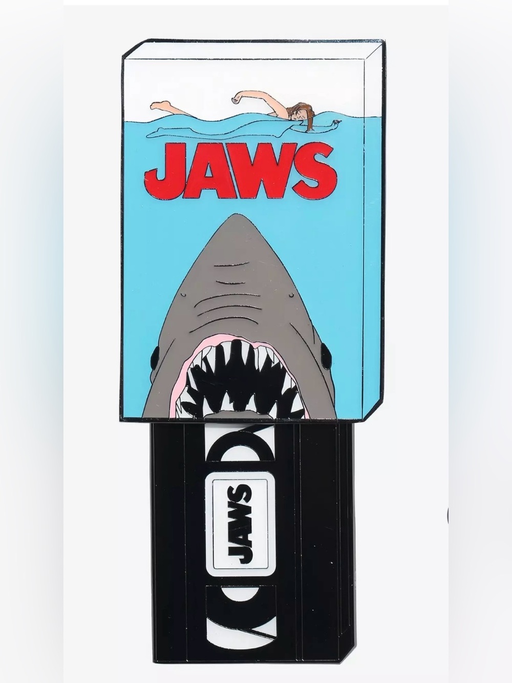 Loungefly Jaws VHS Tape Sliding Large Enamel Pin (3 inches) - Limited Edition
